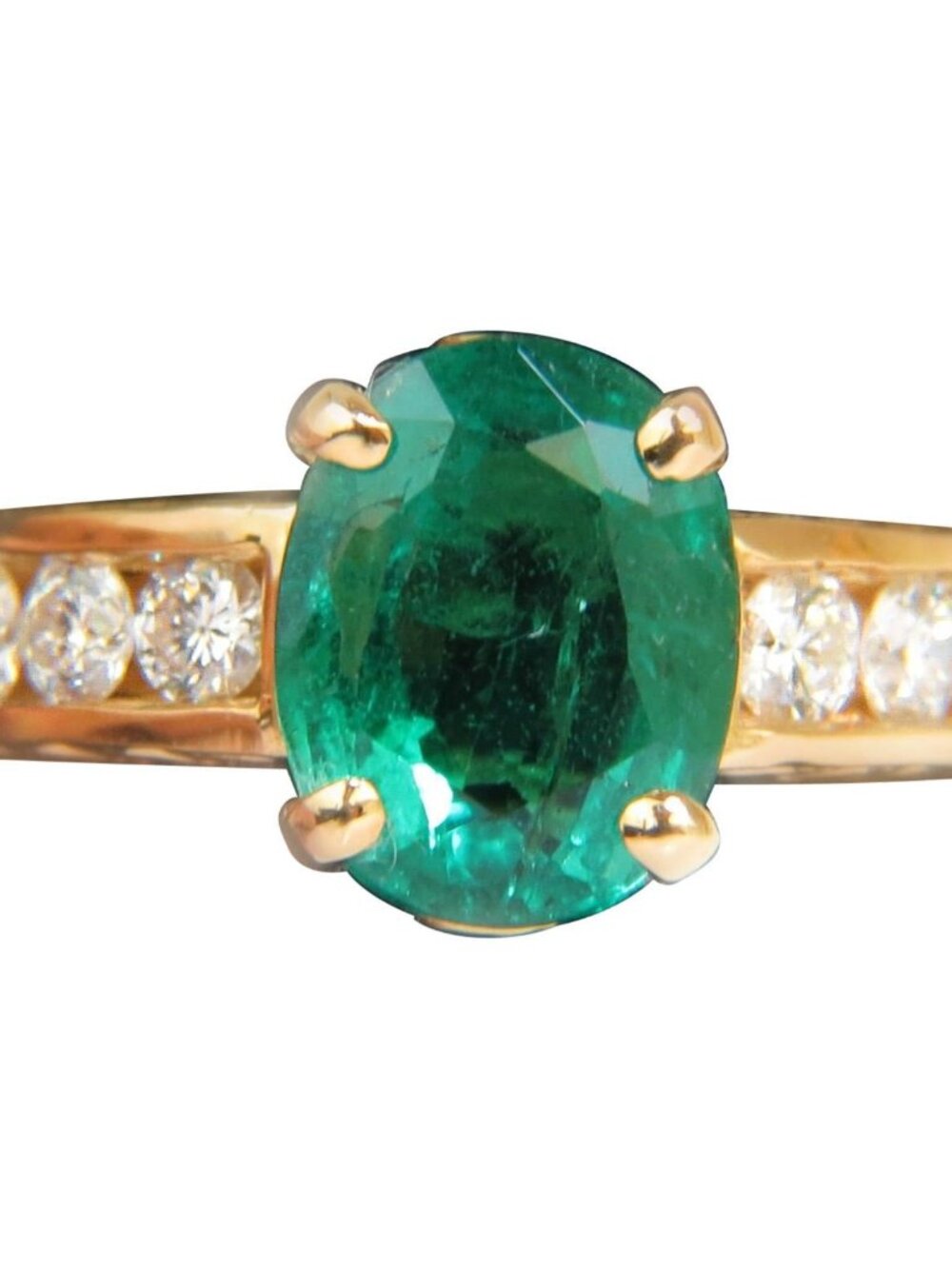 2.58ct Natural Zambia AAA Green Emerald Diamond Ring 14 Karat G/VS 46012*